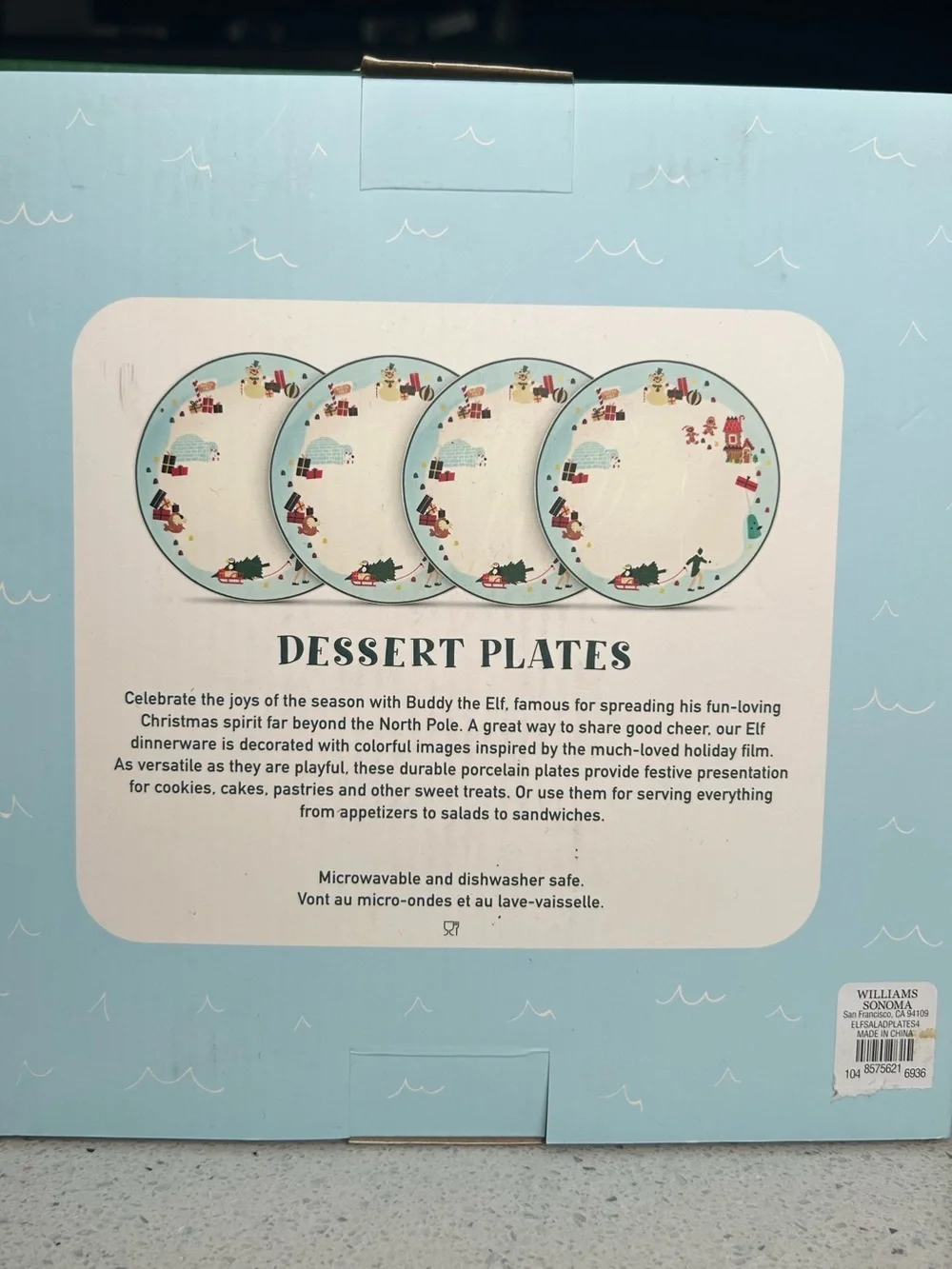 Williams Sonoma | Elf the Movie Dessert Plates (Set of Four)
